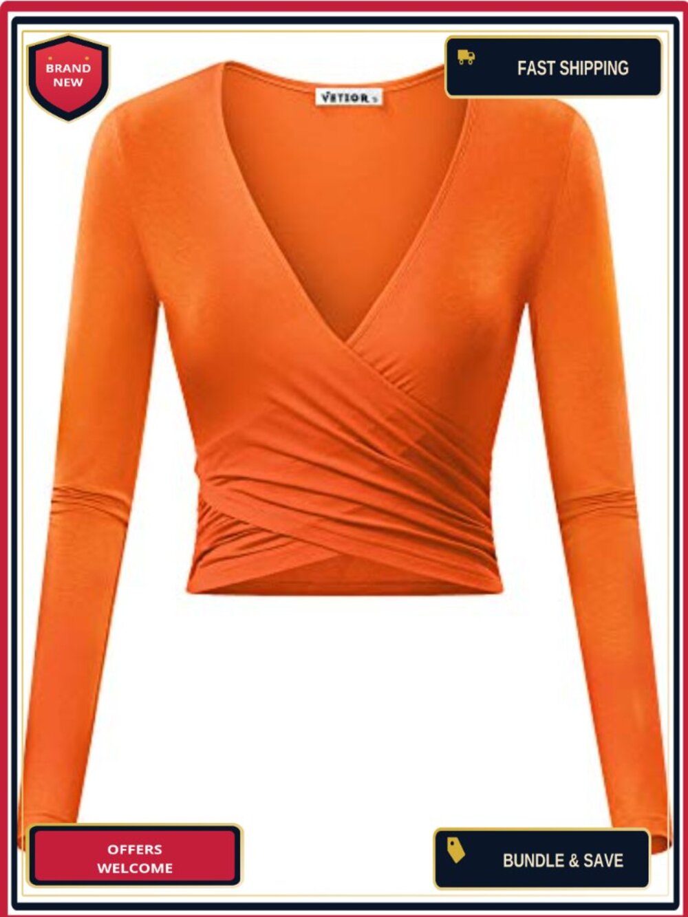 Women's Sexy Deep V Neck Short Sleeve Cross Wrap Crop Top Slim Fit Going Out